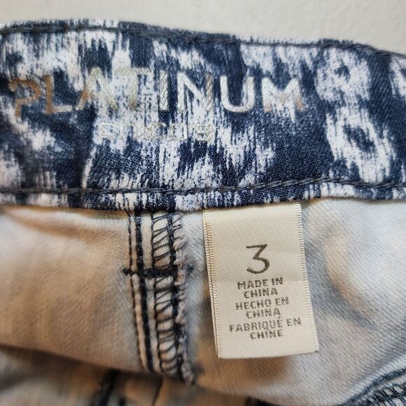 Chicos Jeggings Womens 3 (Large) Blue White Arctic Animal Print Platinum Pull-On - Picture 3 of 11